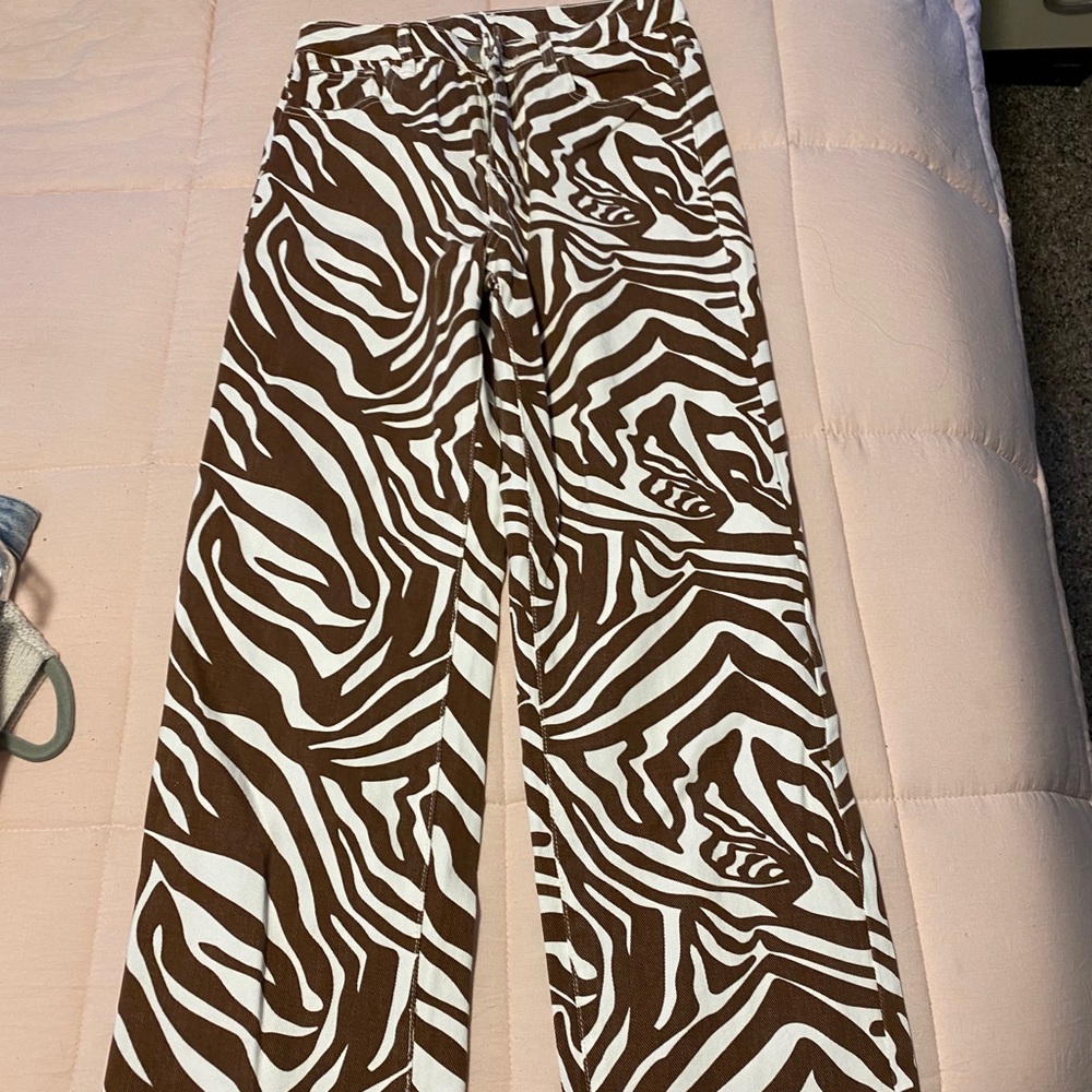 Zebra print jeans